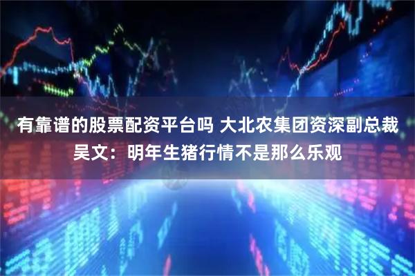 有靠谱的股票配资平台吗 大北农集团资深副总裁吴文：明年生猪行情不是那么乐观