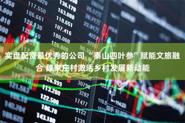 实盘配资最优秀的公司 “泰山四叶参”赋能文旅融合 魏家庄村激活乡村发展新动能